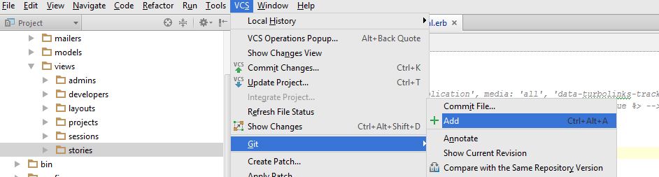 Adding specific files to a local Git repository.
