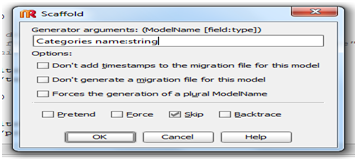 Creating scaffold for categories